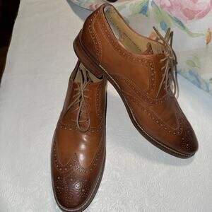 Cole Haan Wingtip Oxford Shoes Mens US 11 1/2 M C12048 Beige Leather Rubber Grip